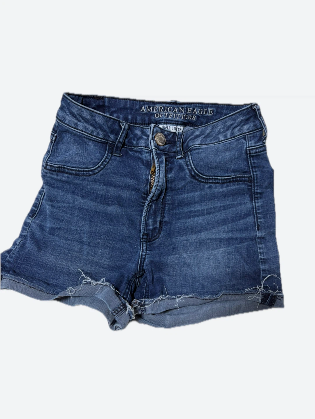 💙American Eagle Outfitters Sky High Shortie Denim Shorts Size 2