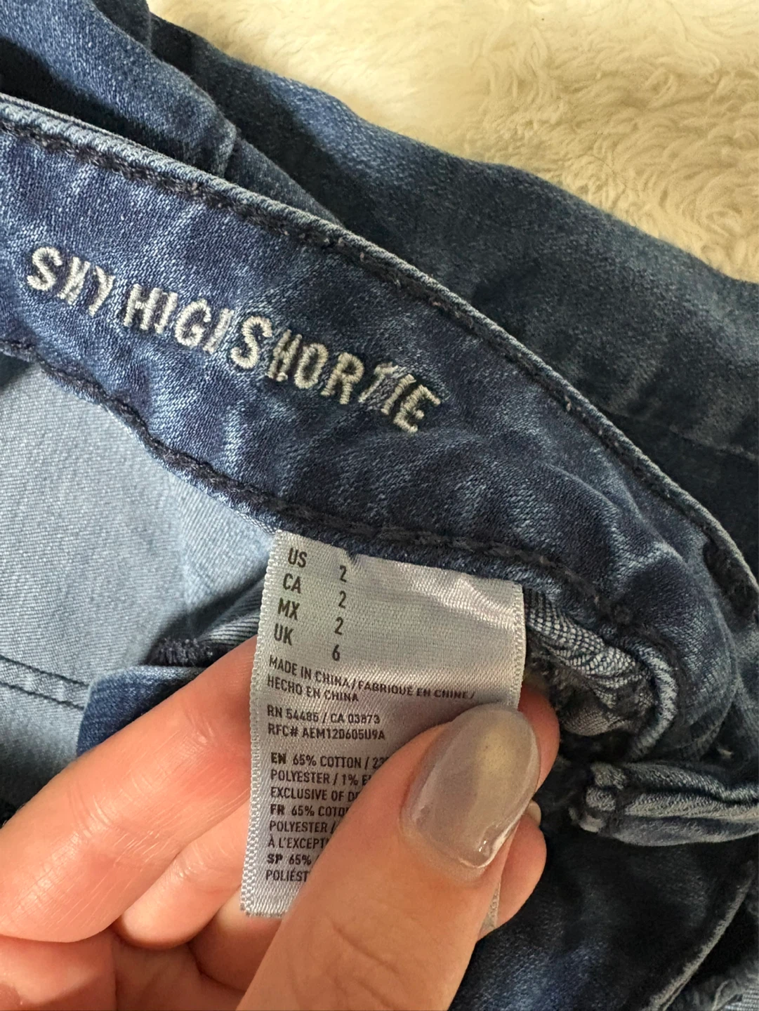 💙American Eagle Outfitters Sky High Shortie Denim Shorts Size 2 - photo 3