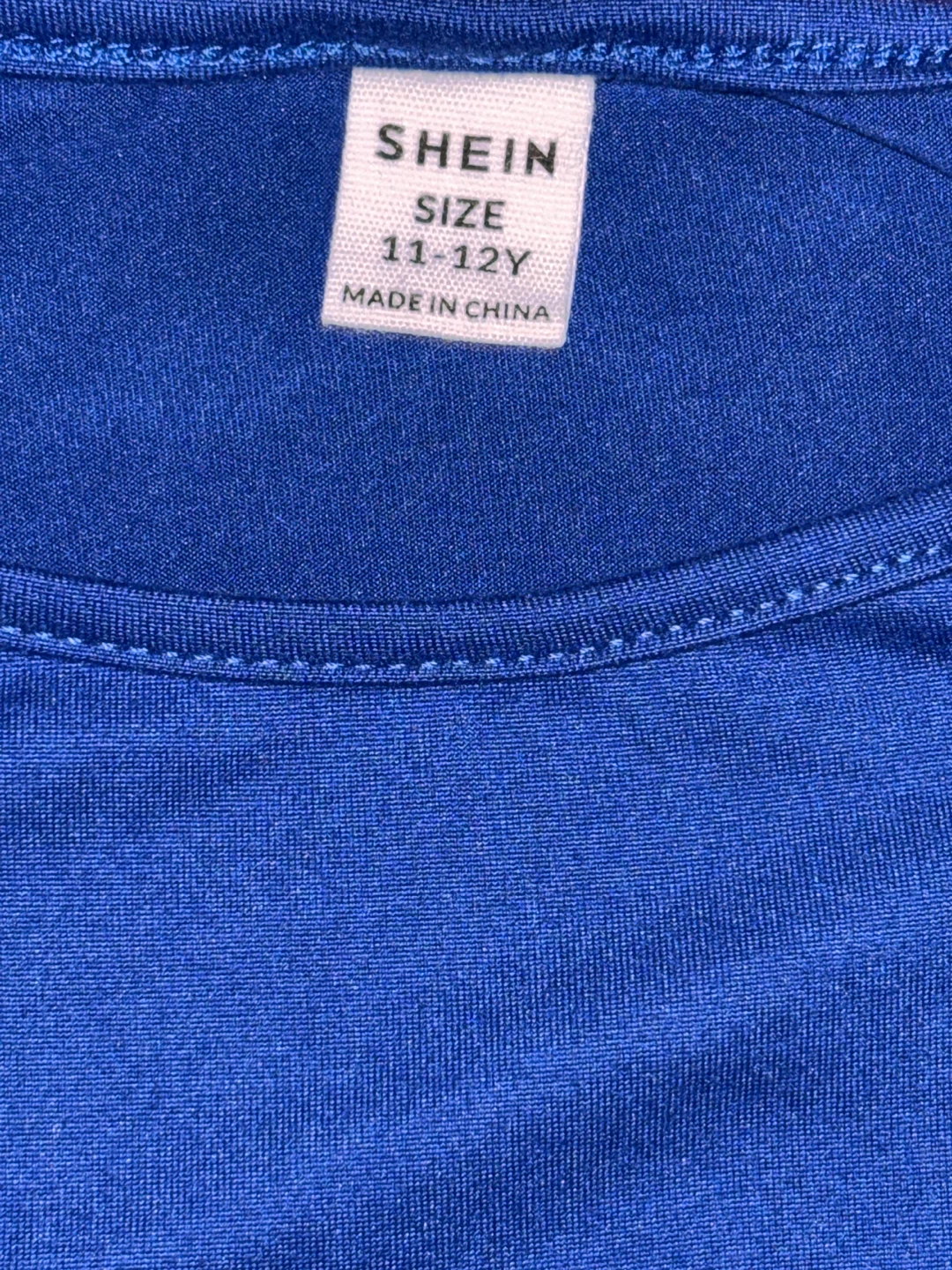 SHEIN kids Blue One-Shoulder Long Sleeve Crop Top - photo 3