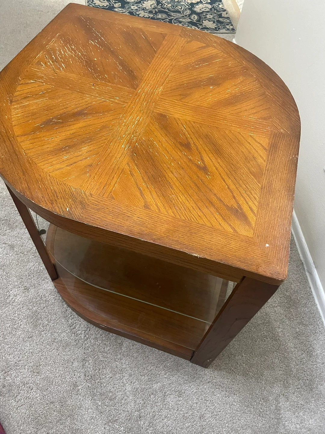 Corner Accent Table with Glass Shelves - photo 2