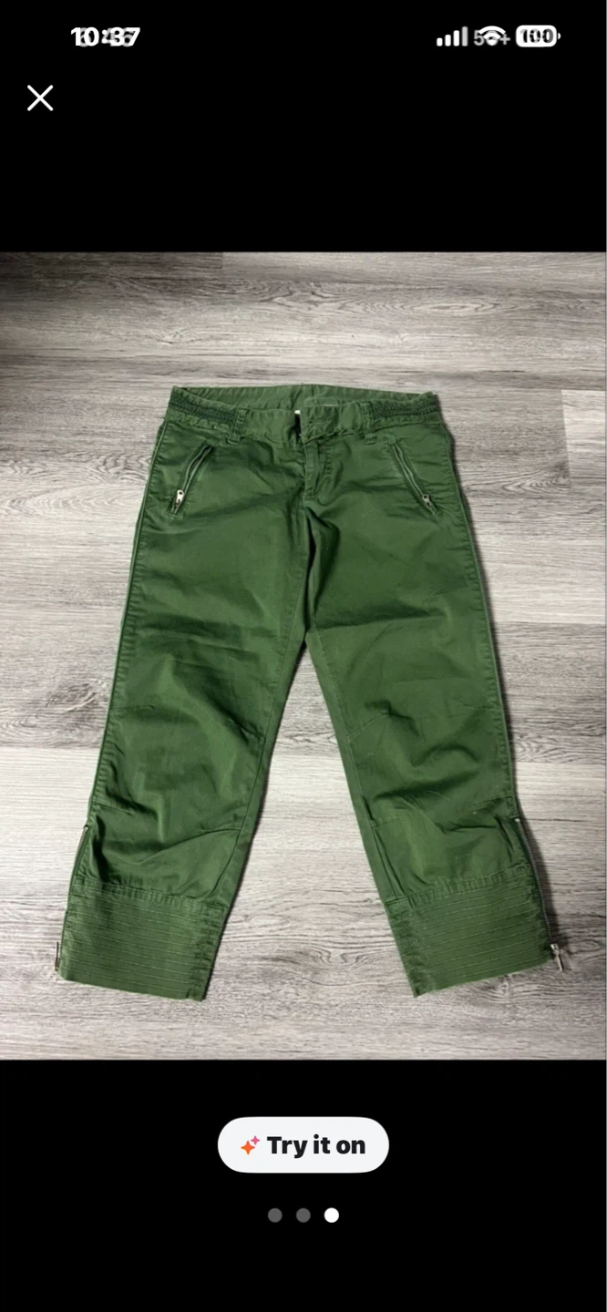 Green Cargo Style Pants Size 4