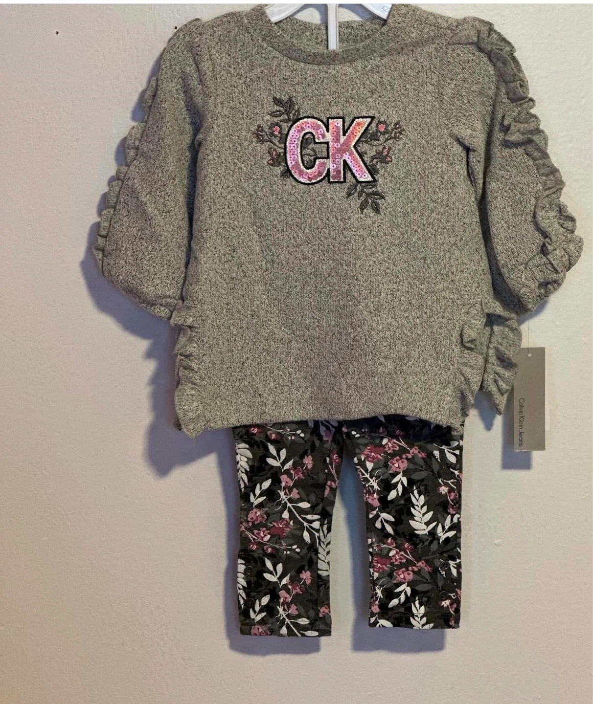 GIRLS 2PC LEGGINGS SUITE (SIZE:18 MONTHS)