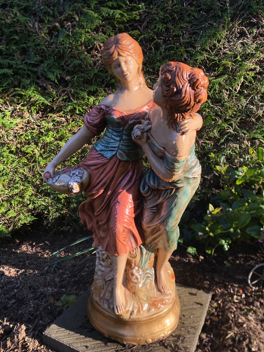 Vintage large Plaster sculpture called Two Sisters - photo 5