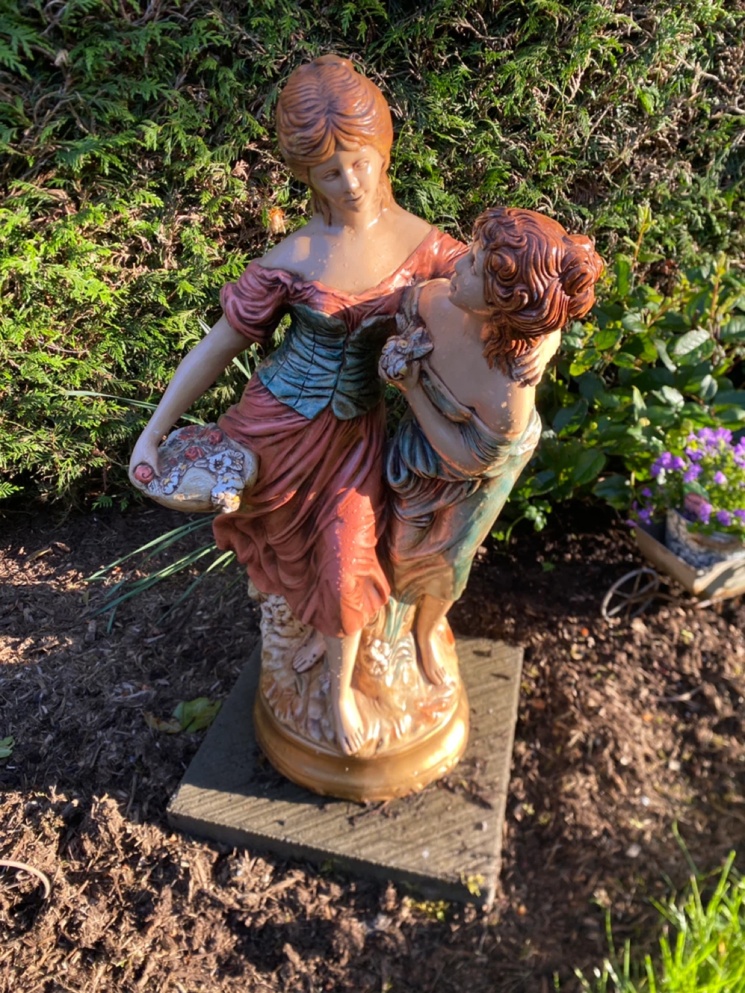 Vintage large Plaster sculpture called Two Sisters - photo 4