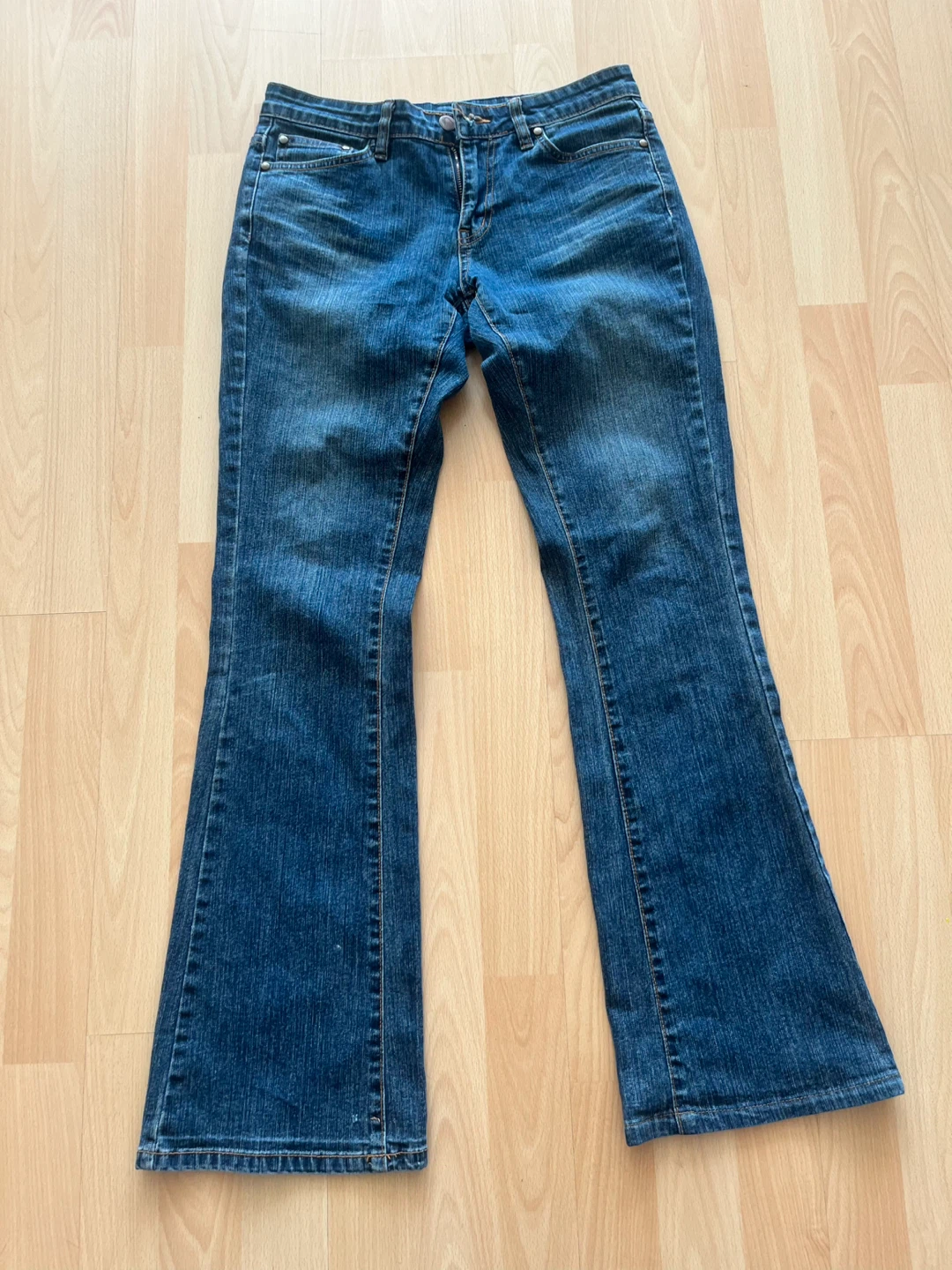 thrifty low rise boot cut jeans