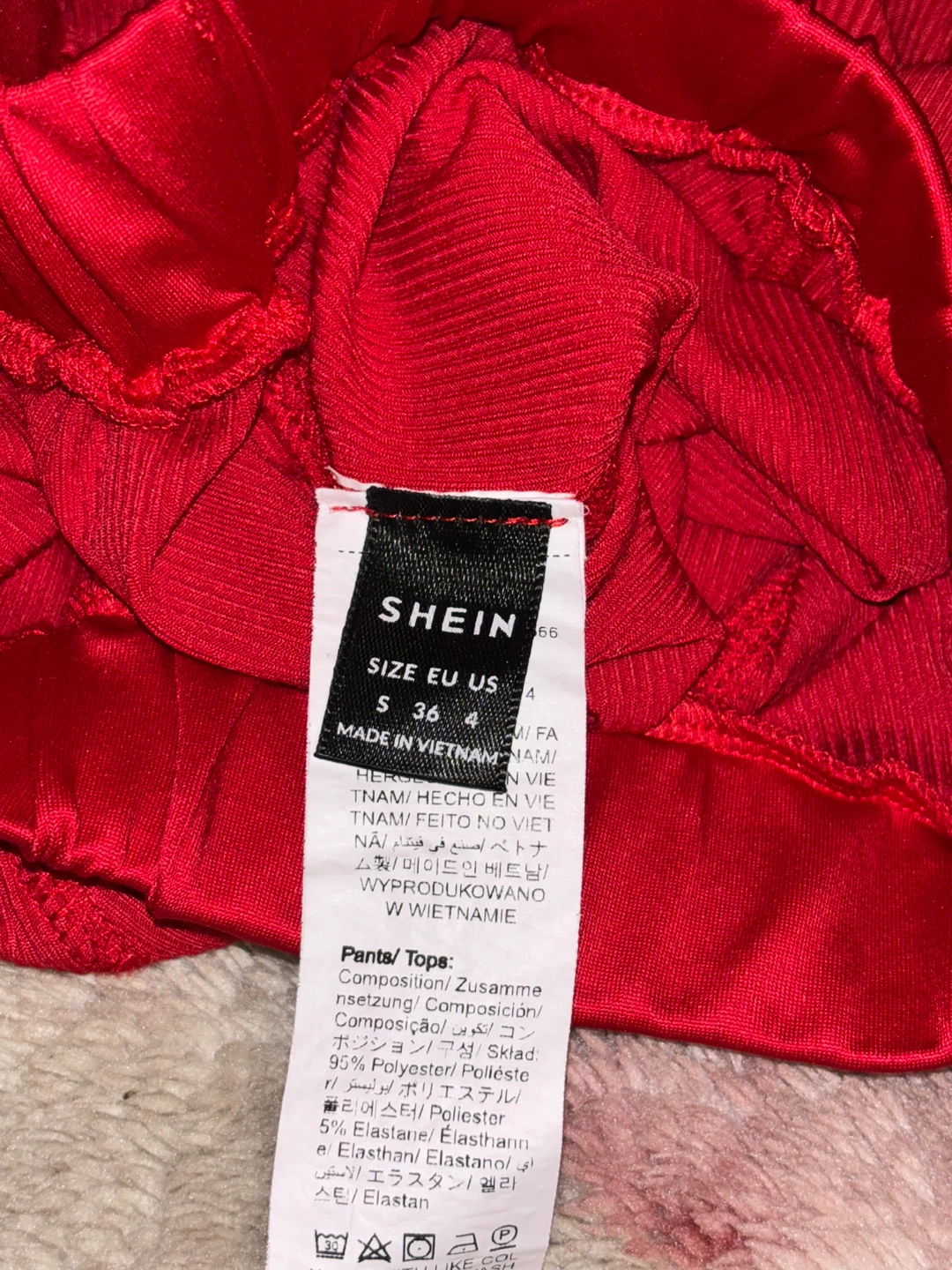 SHEIN Red Ribbed Shorts Size S - photo 3