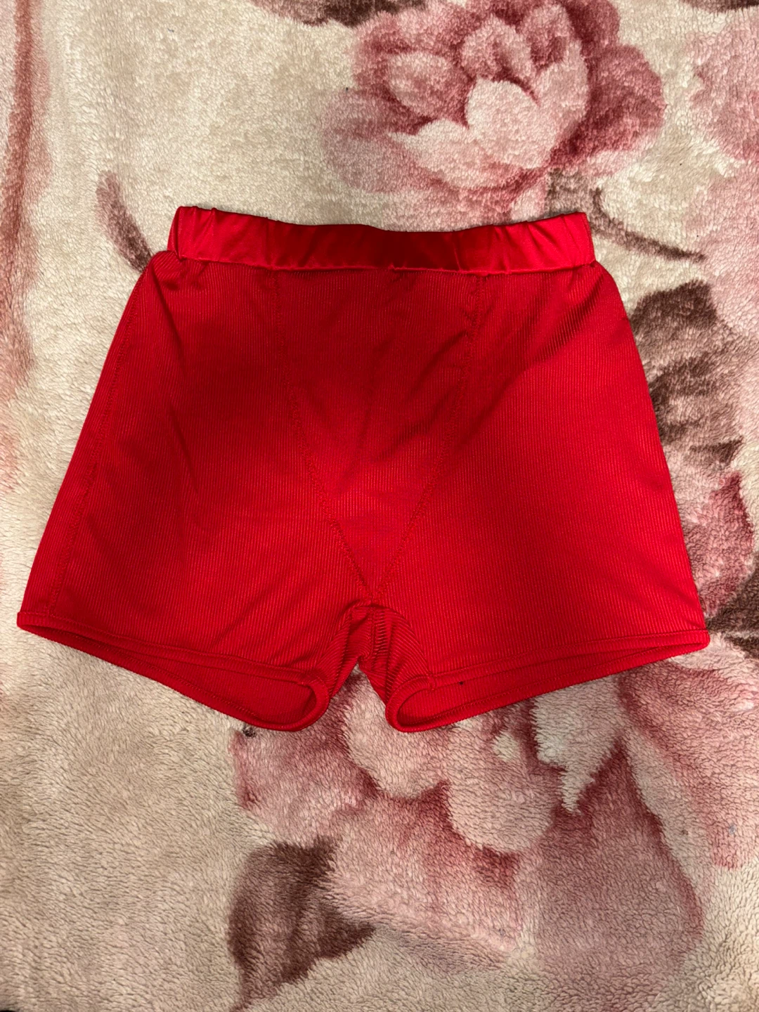 SHEIN Red Ribbed Shorts Size S