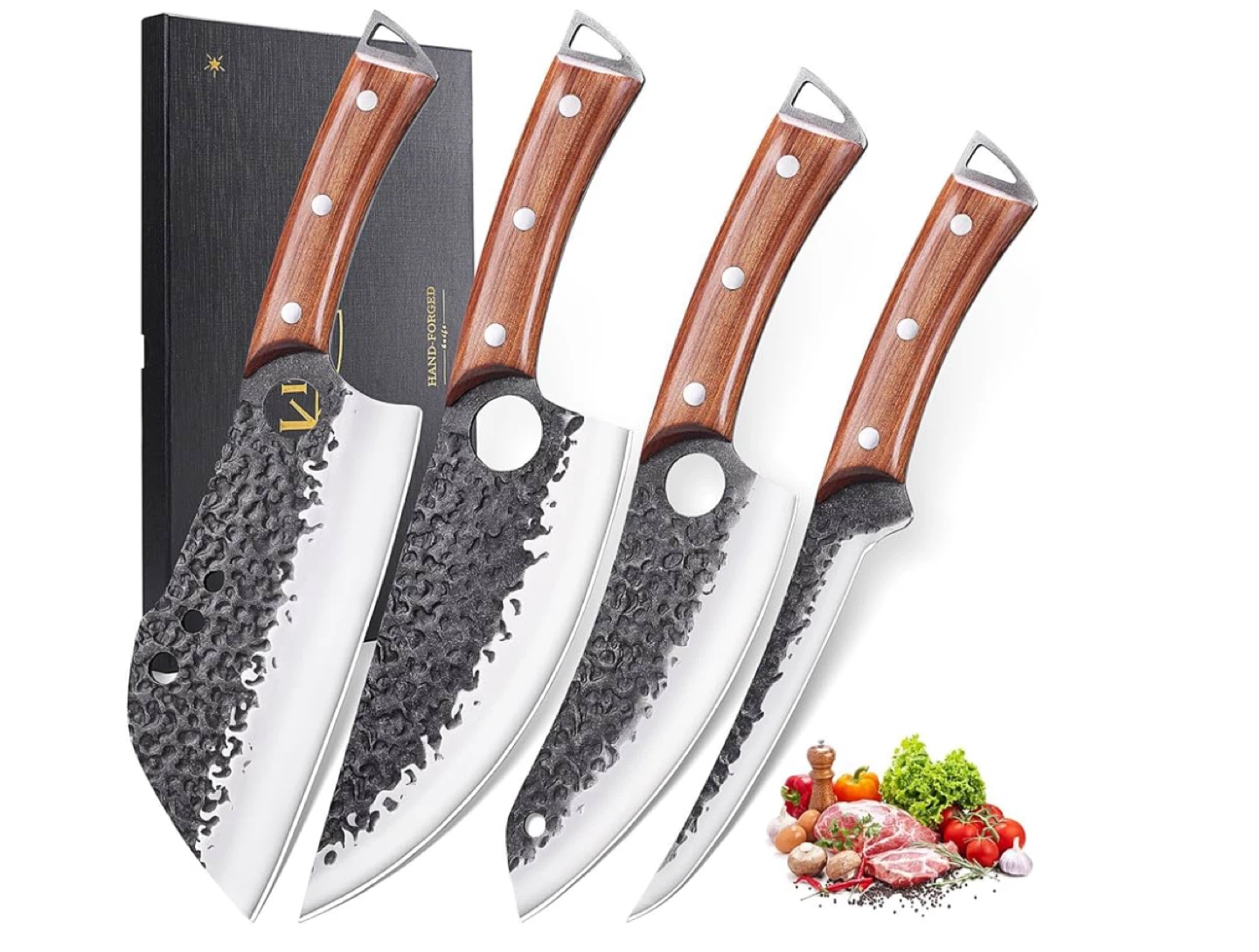 Premium Kitchen Knife Set - 4 Piece Hand Forged