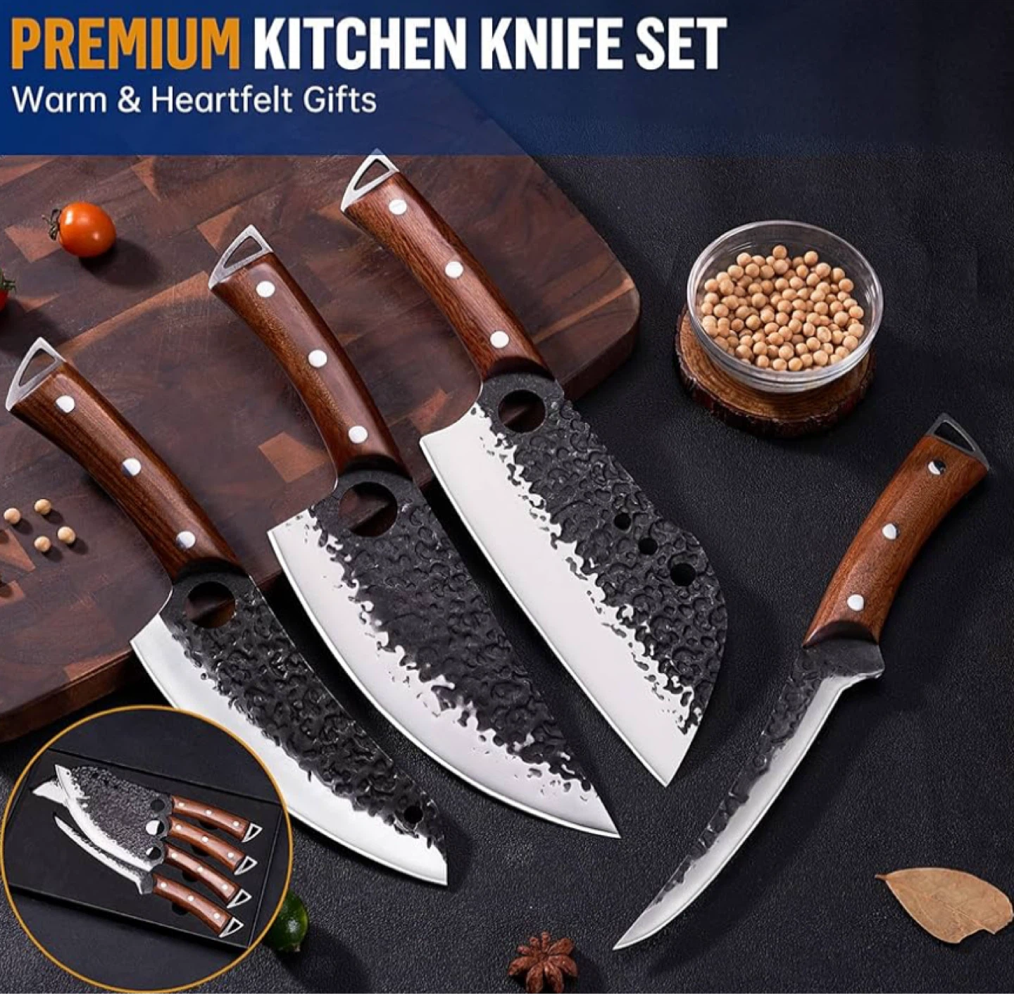 Premium Kitchen Knife Set - 4 Piece Hand Forged - photo 4