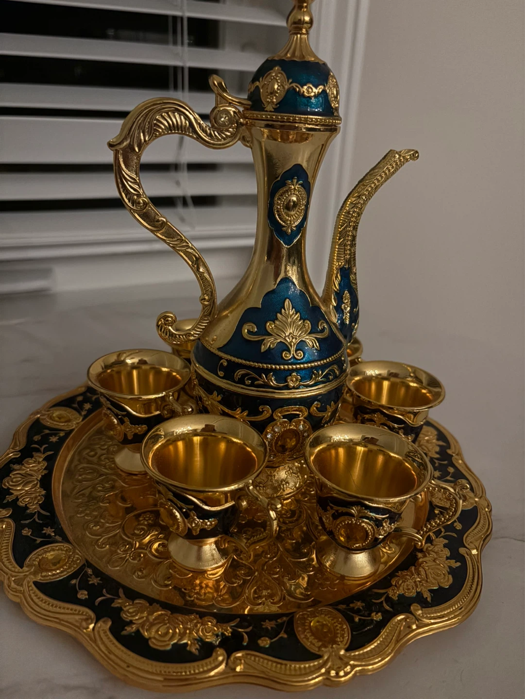 Decorative Coffee Set with Tray