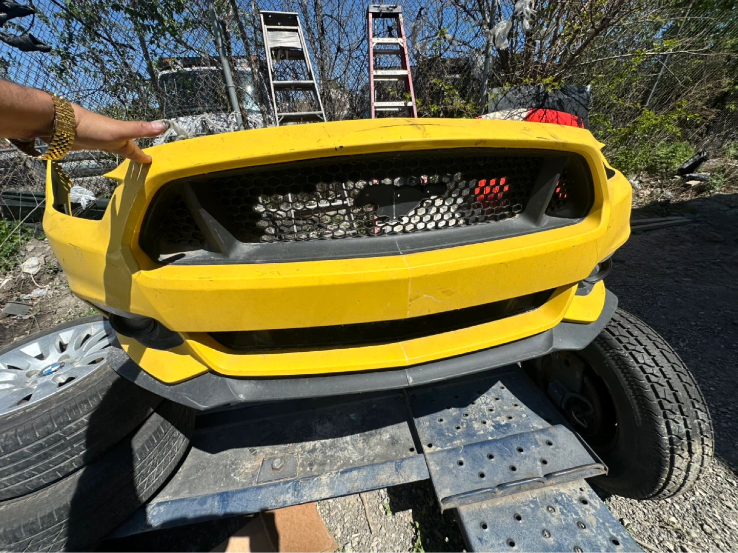 2015-2017  Yellow Ford Mustang GT Front Bumper