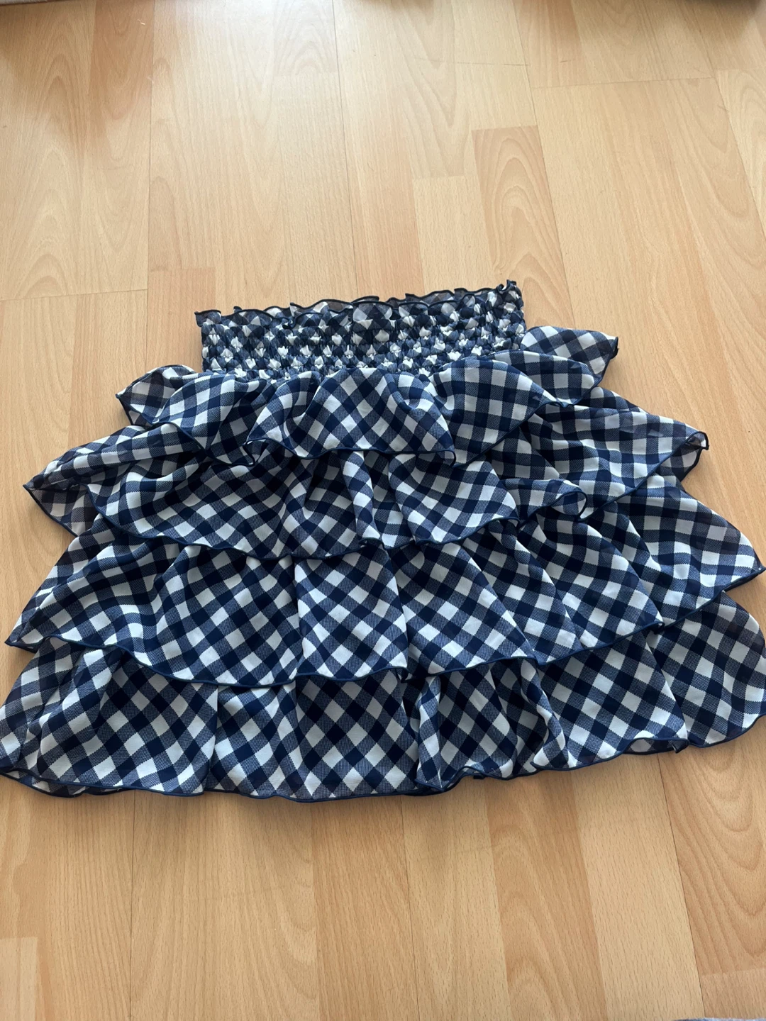 Multi layer plaid skirt