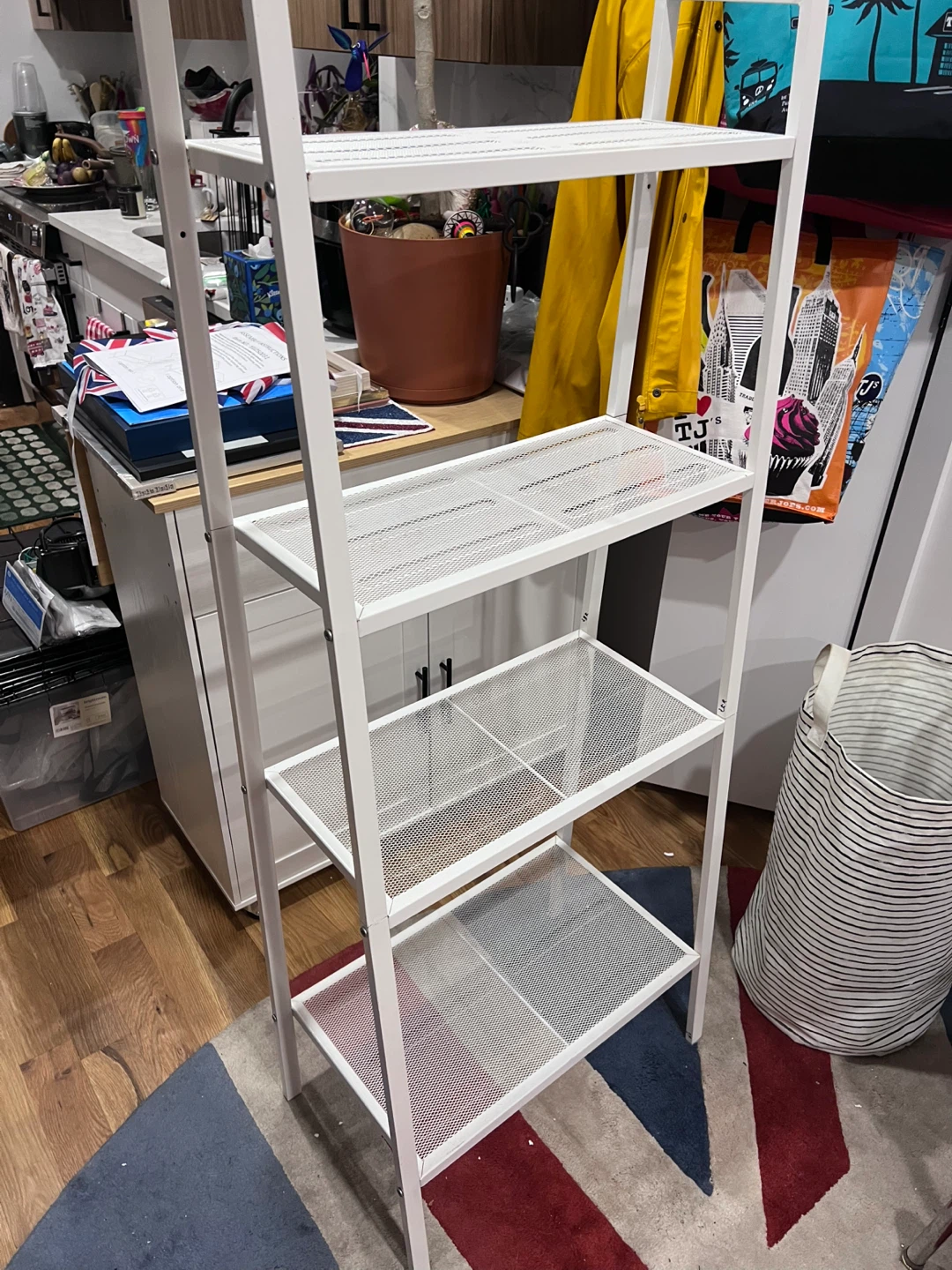 White Metal Shelf Unit