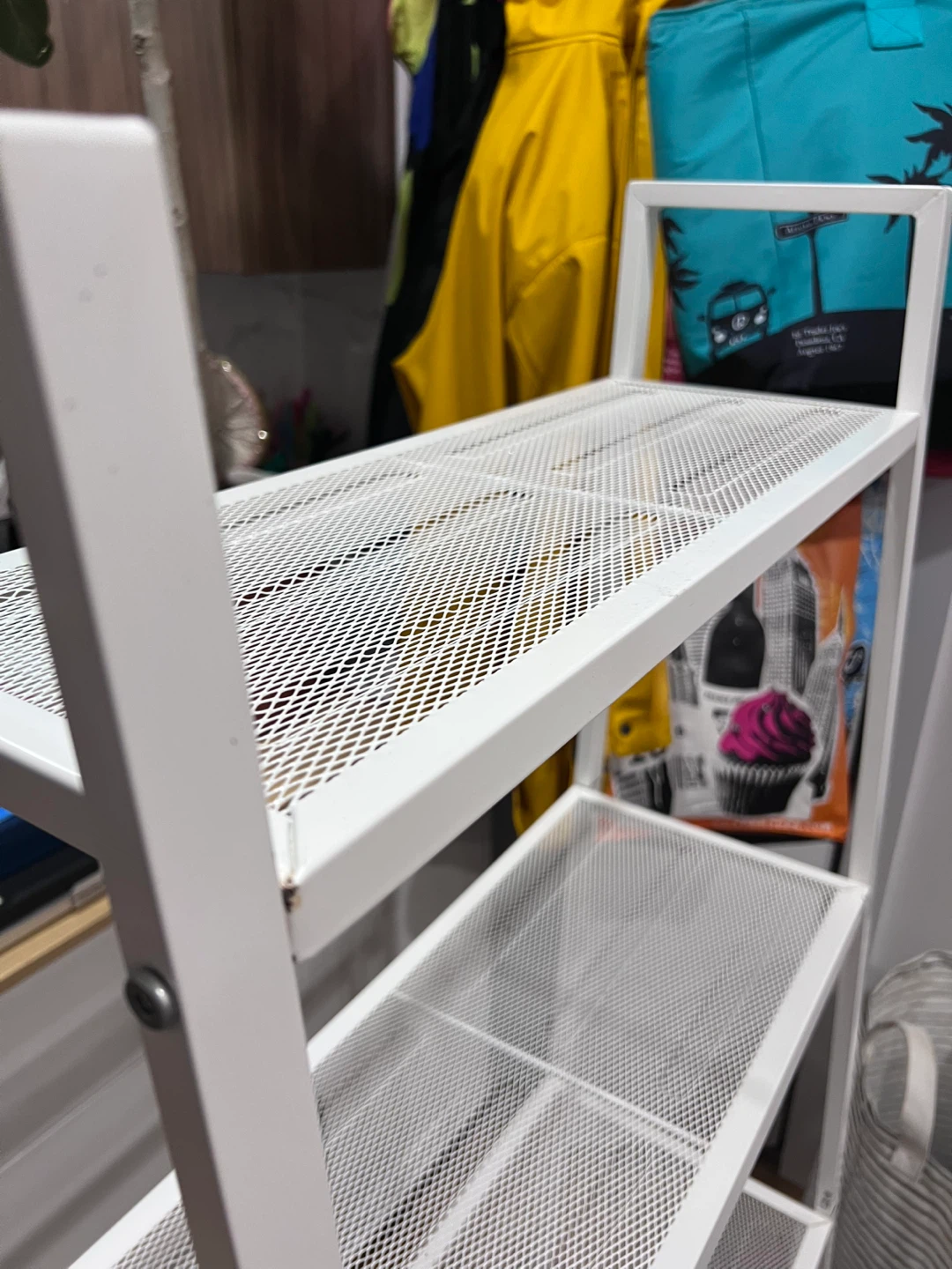 White Metal Shelf Unit - photo 2