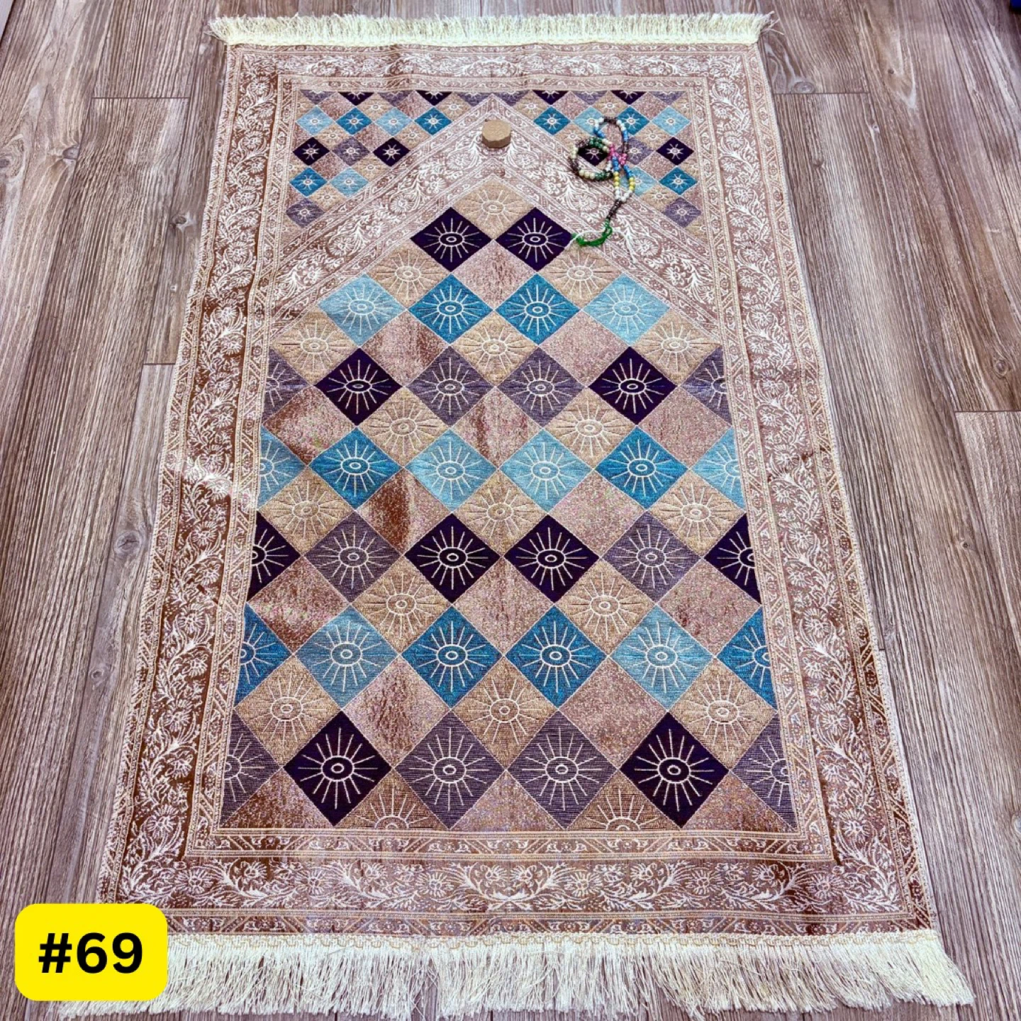 Islamic Prayer Mat with Tasbeeh and Turbah - photo 2