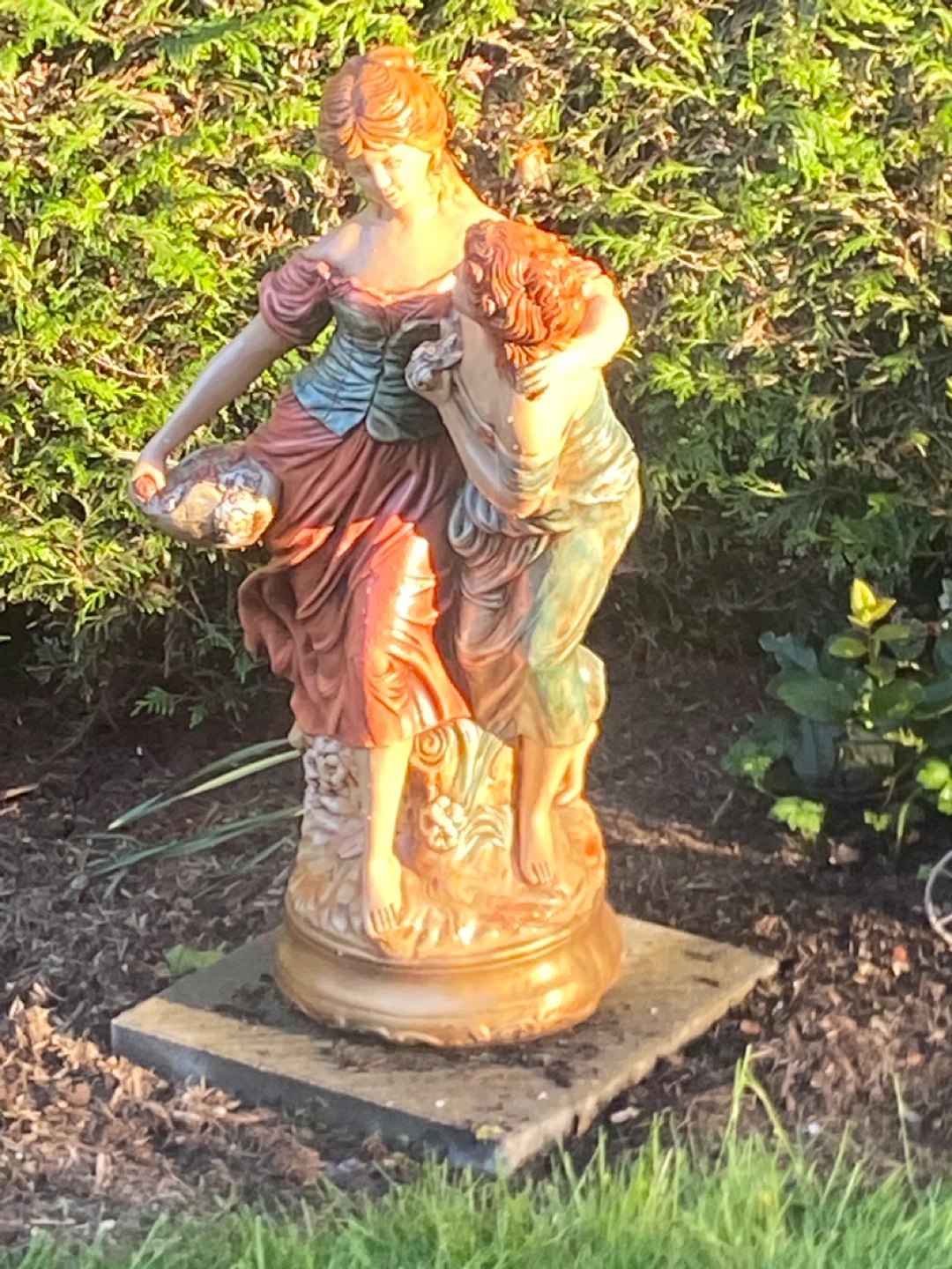 Vintage large Plaster sculpture called Two Sisters