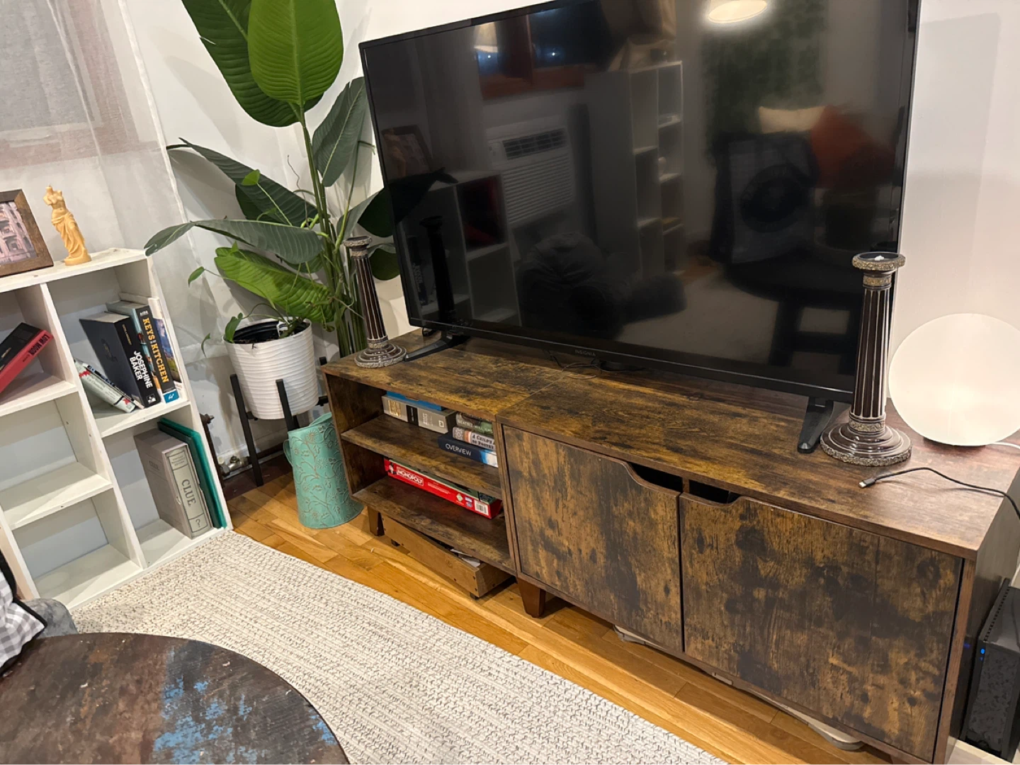 Rustic Wood TV Stand with Storage