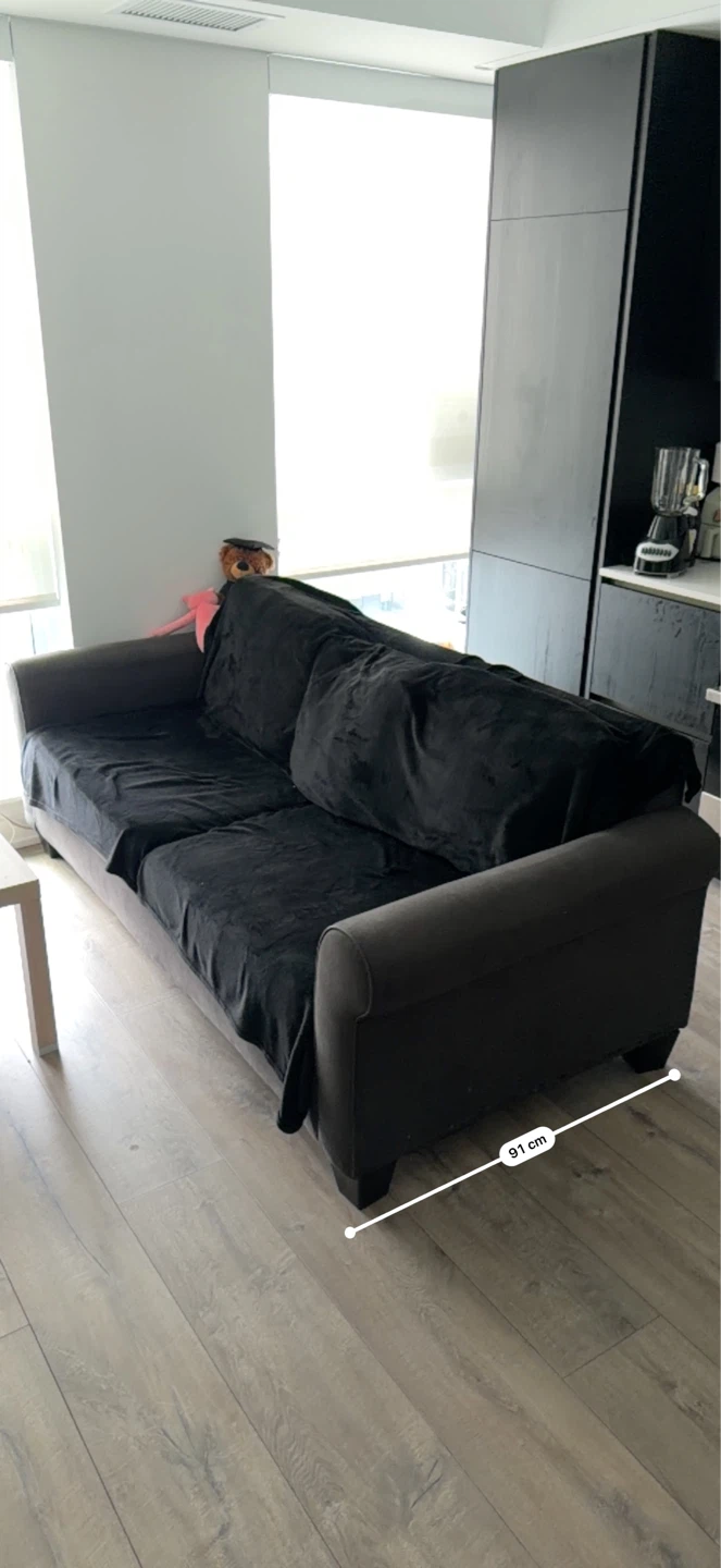 Dark Grey Sofa - 1.93m x 91cm - photo 2
