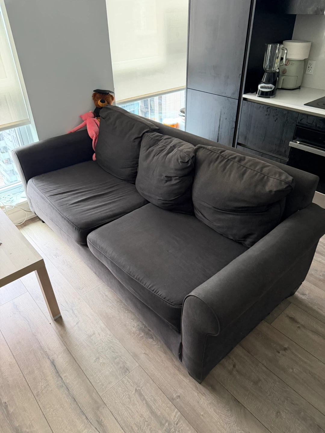 Dark Grey Sofa - 1.93m x 91cm