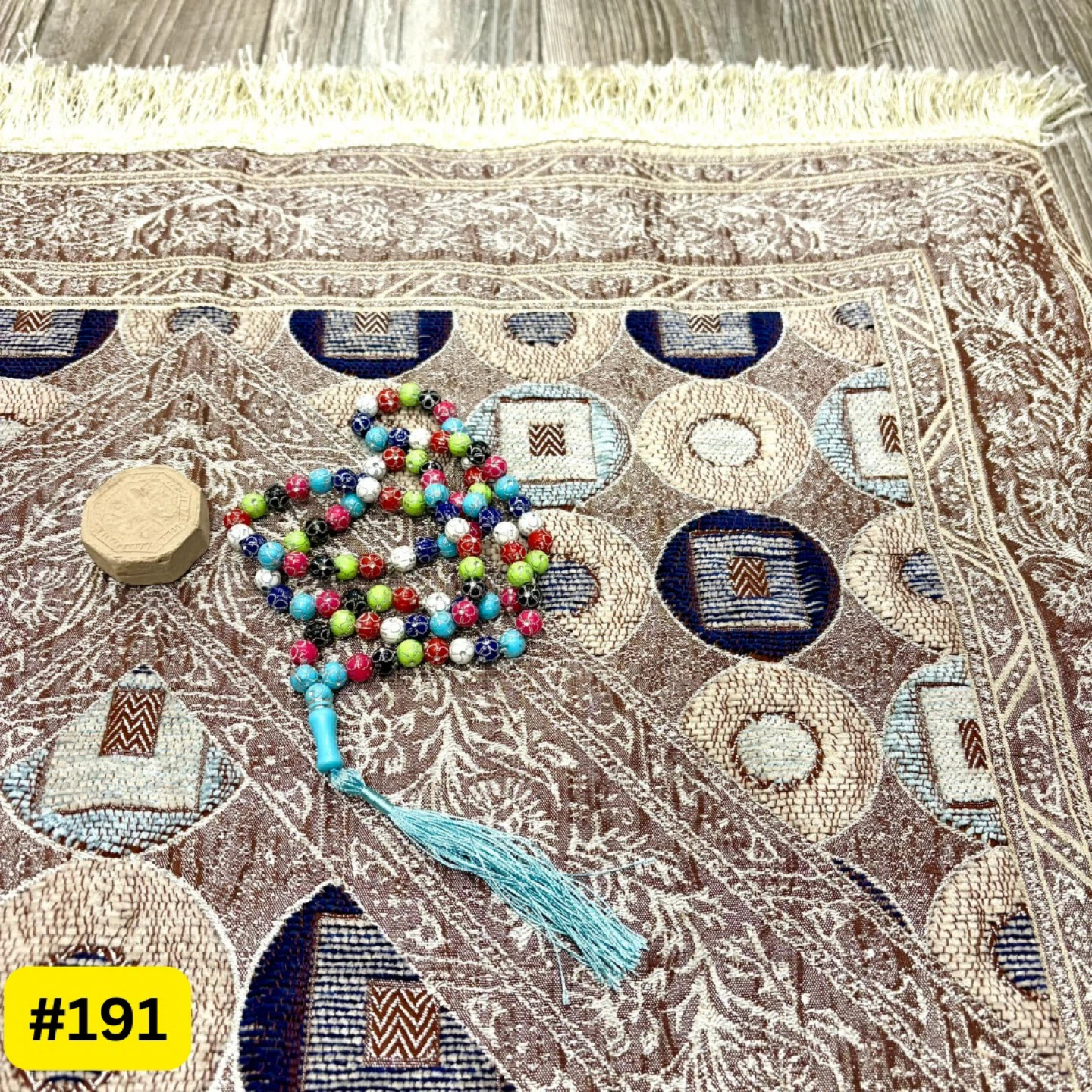 Prayer Rug with Tasbeeh and Karbala Turbah