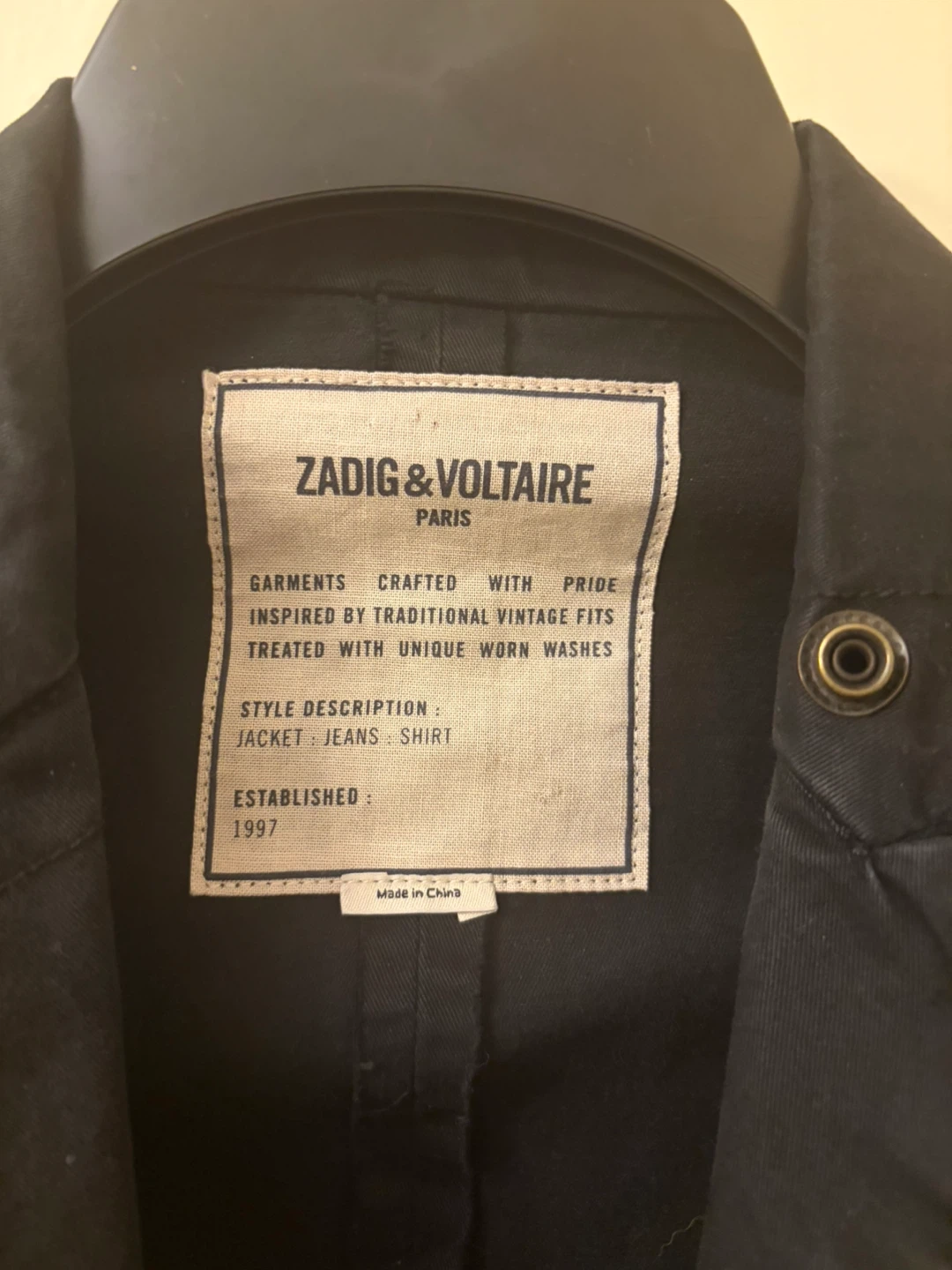 ZADIG & VOLTAIRE virginia grunge washed black military Jacket - photo 5