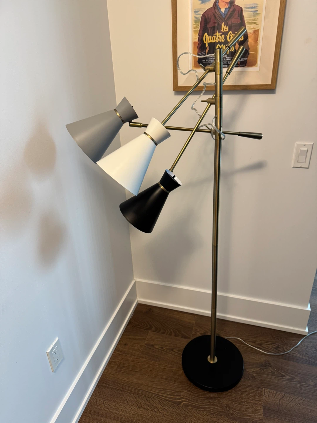 Multi-Head Floor Lamp - Gold & Black