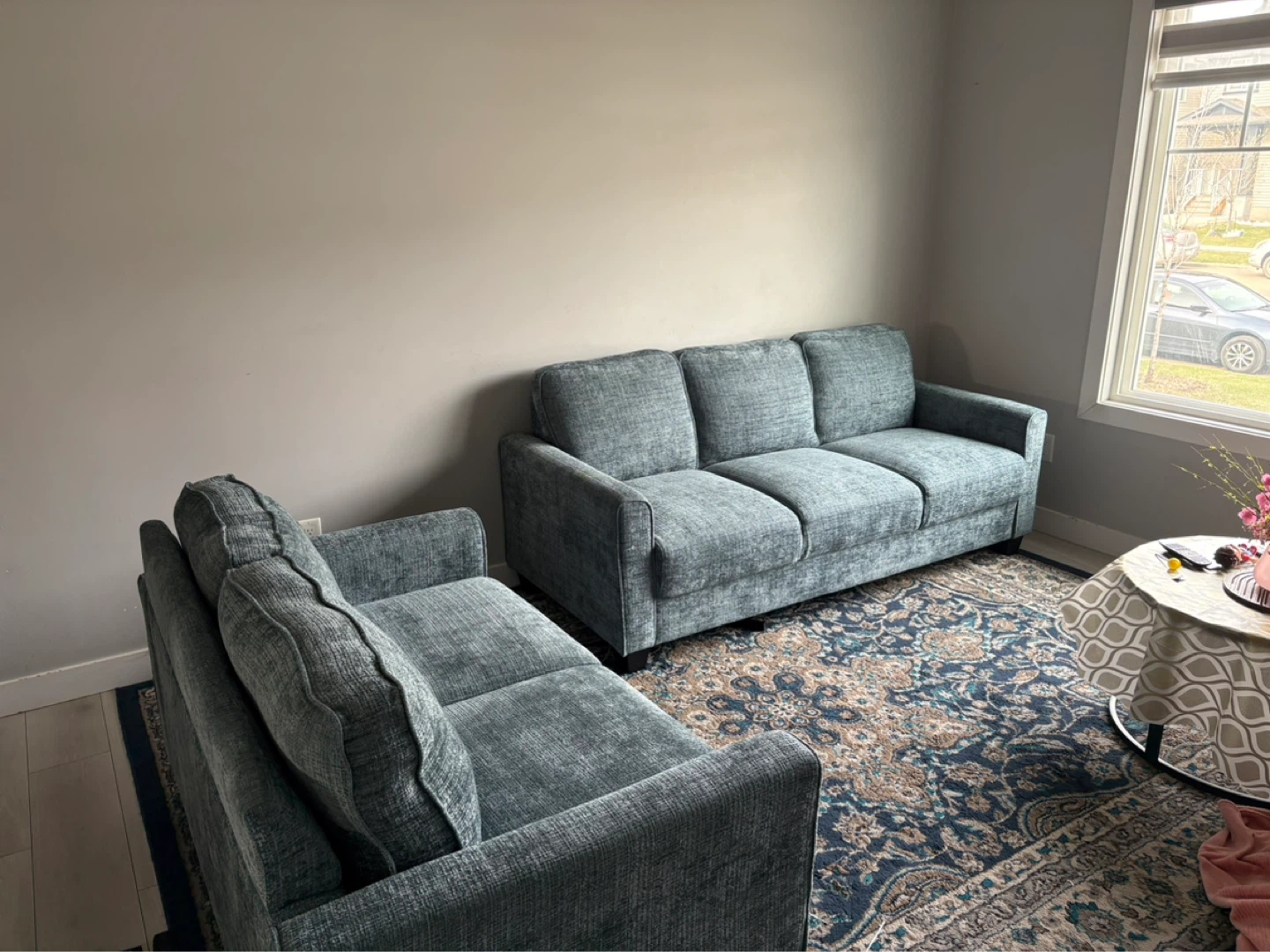 Teal Blue 3 and 2 Seater Sofa - photo 4