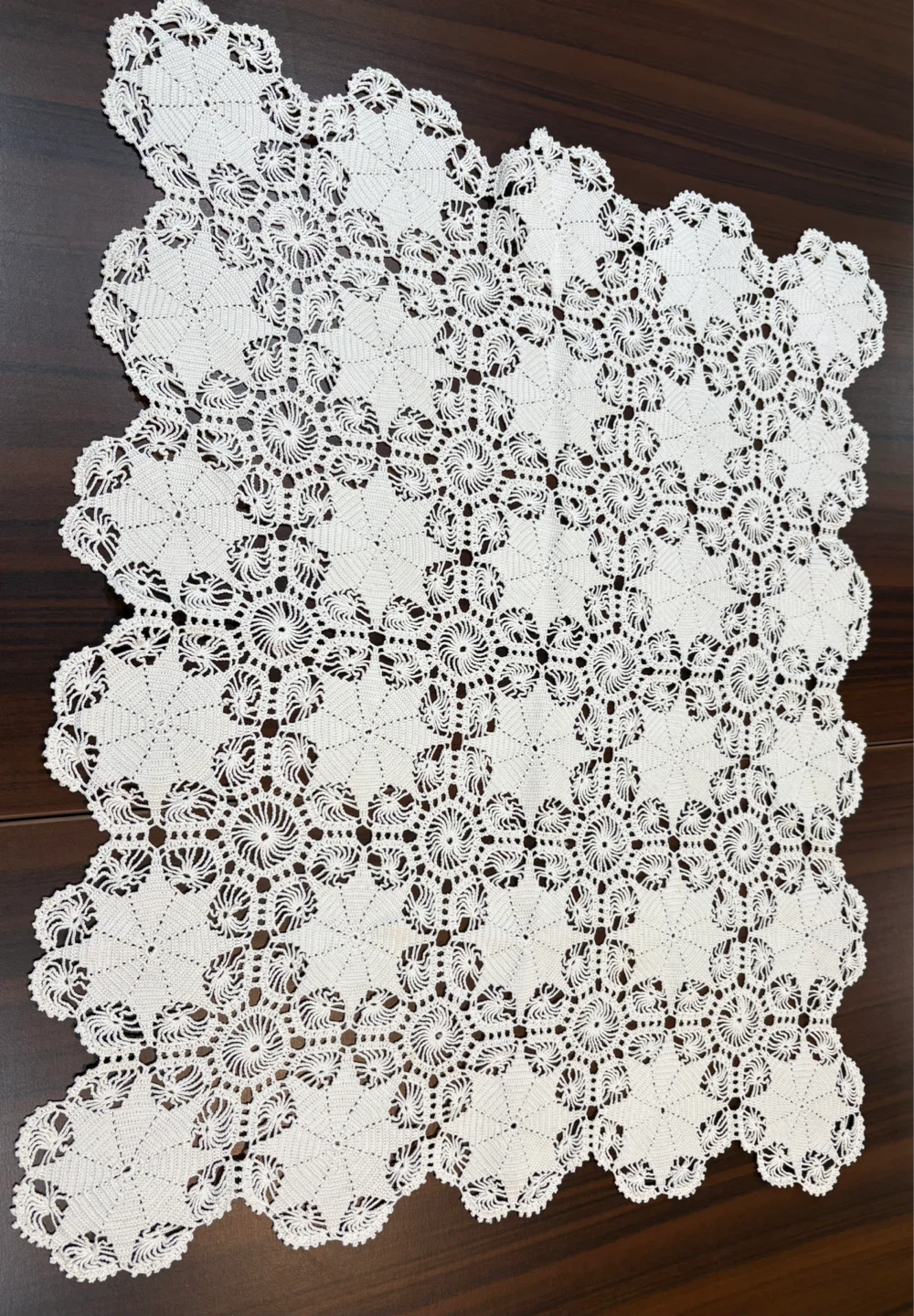 White Handmade Crochet Tablecloth - photo 5
