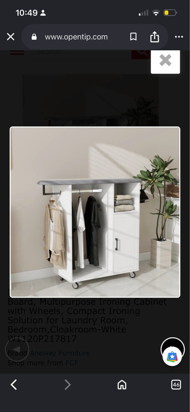 New Aneway Furniture Multipurpose Ironing Cabinet with Wheels