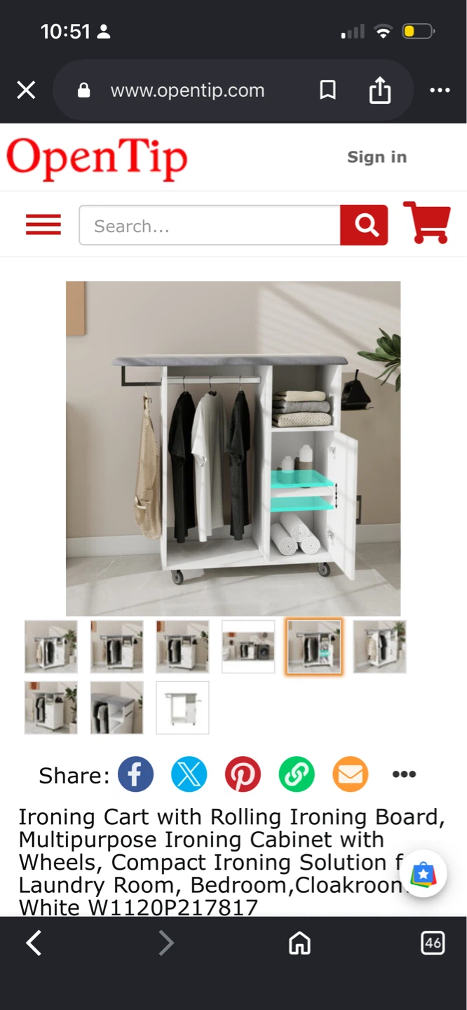 New Aneway Furniture Multipurpose Ironing Cabinet with Wheels - photo 4