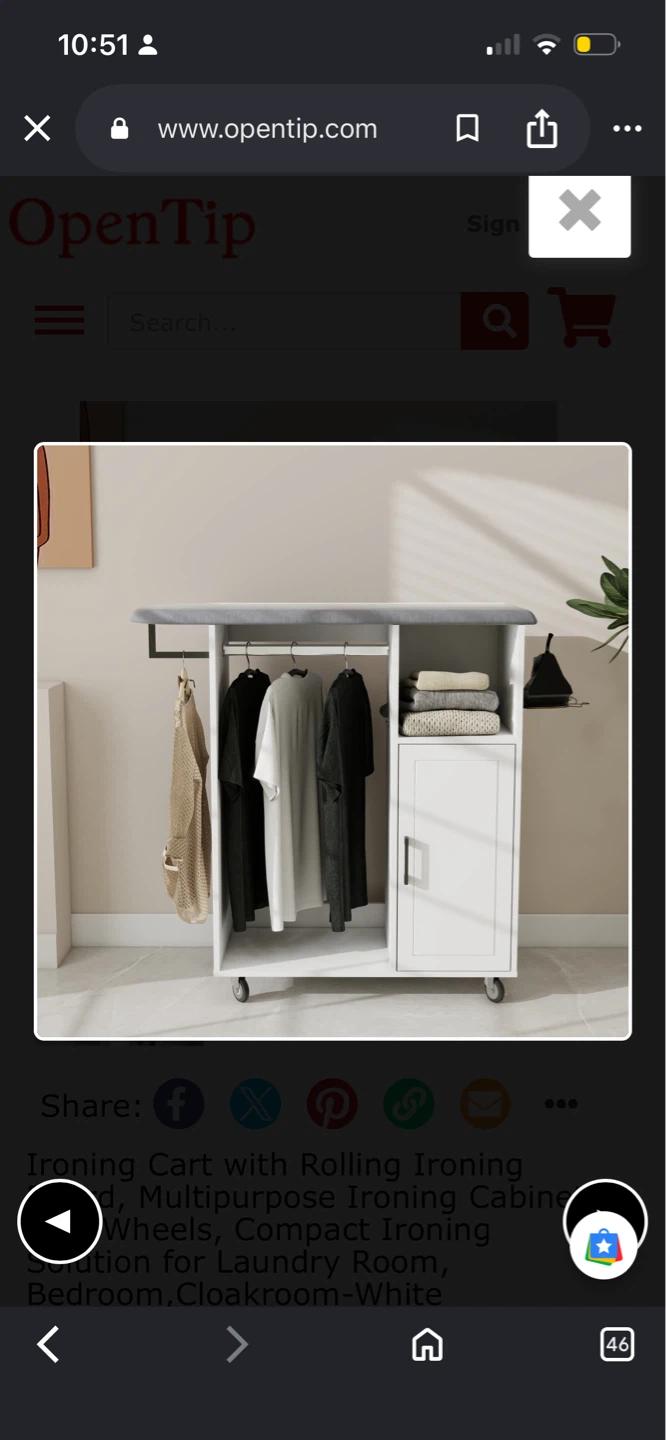 New Aneway Furniture Multipurpose Ironing Cabinet with Wheels - photo 2