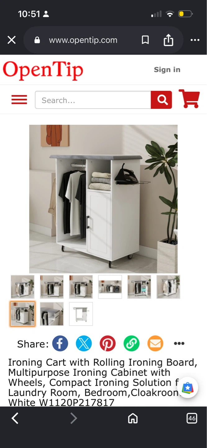 New Aneway Furniture Multipurpose Ironing Cabinet with Wheels - photo 5