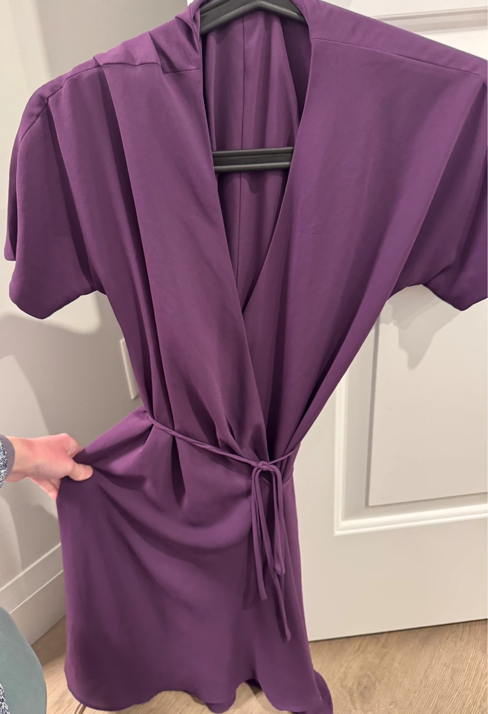Aritzia purple wrap dress, size small