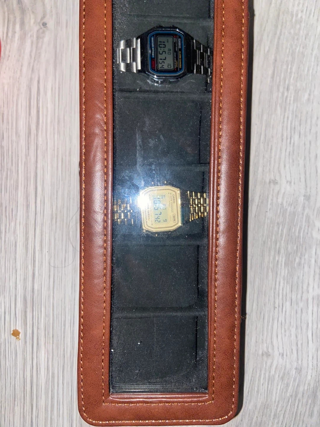 Brown Leather Watch Display Case