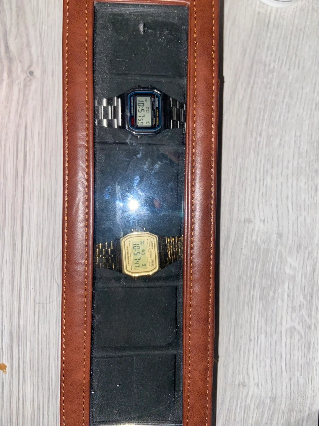 Brown Leather Watch Display Case - photo 4