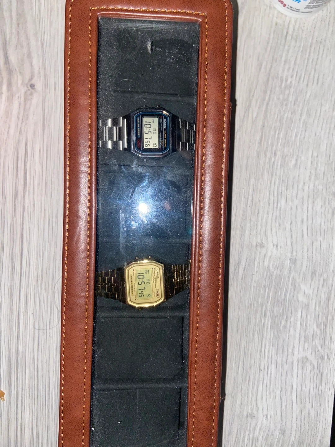 Brown Leather Watch Display Case - photo 2