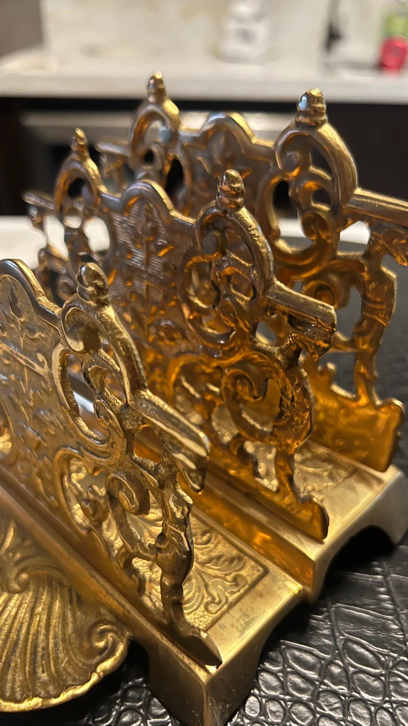 Antique Bronze Letter Rack Holder - photo 2