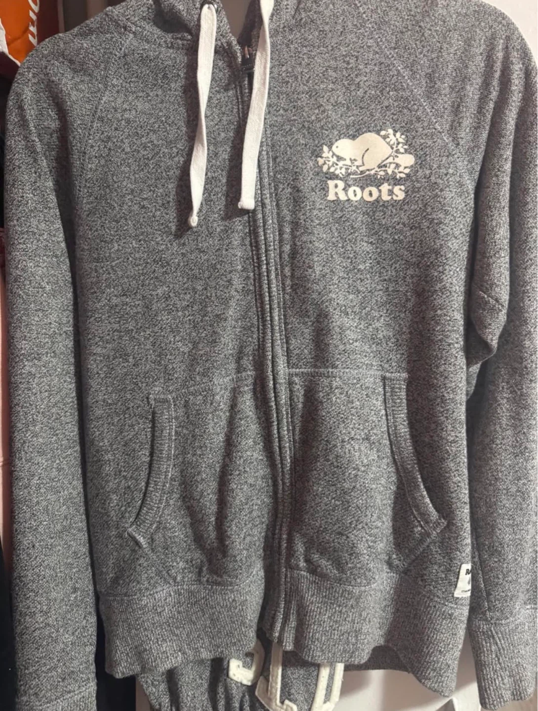 Roots Grey Full-Zip Hoodie and Sweatpants