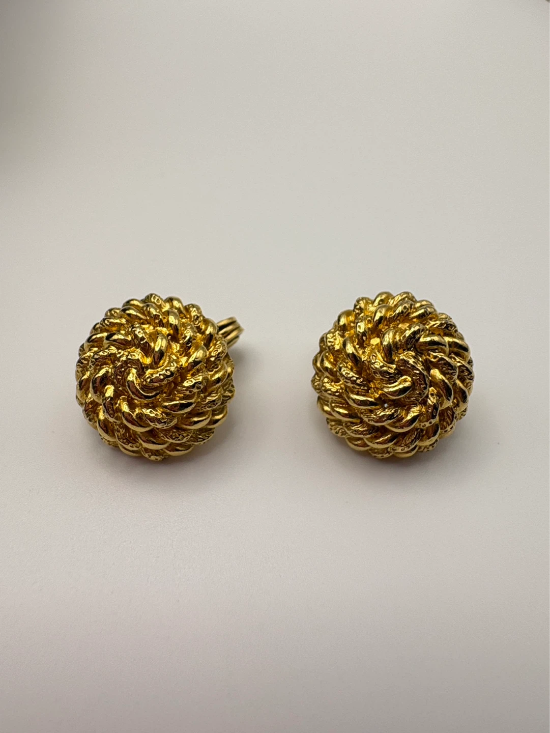Monet Gold Tone Twisted Rope Round Clip-On Earrings - photo 3
