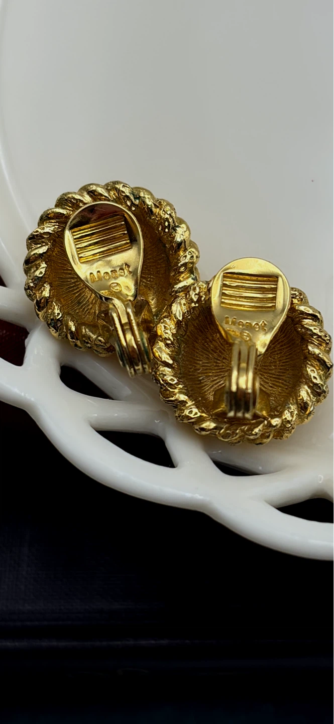Monet Gold Tone Twisted Rope Round Clip-On Earrings - photo 2