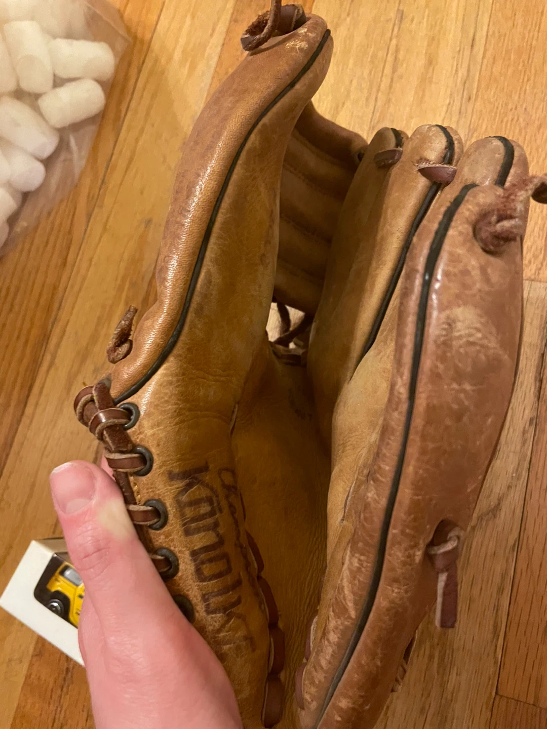 Used Brown Leather Baseball Glove - photo 5