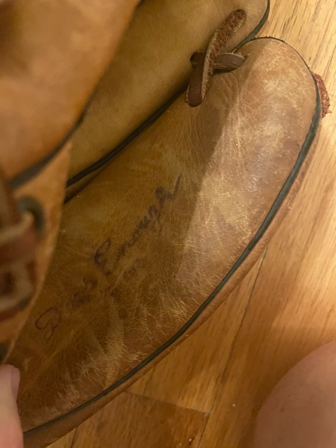 Used Brown Leather Baseball Glove - photo 2