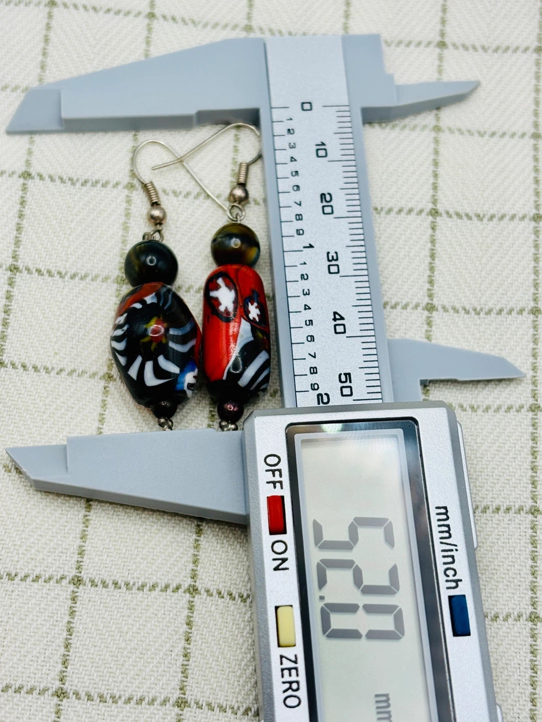 Handmade Murano Glass Bead Dangle Earrings - photo 3