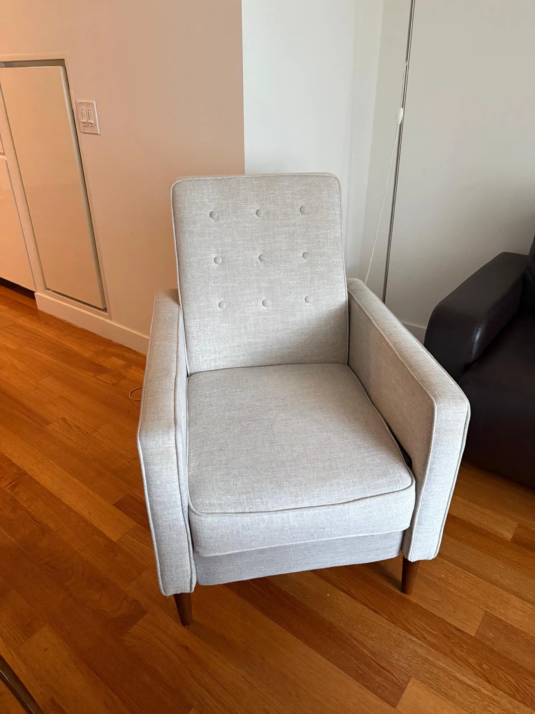 Light Gray Fabric Reclinable Chair