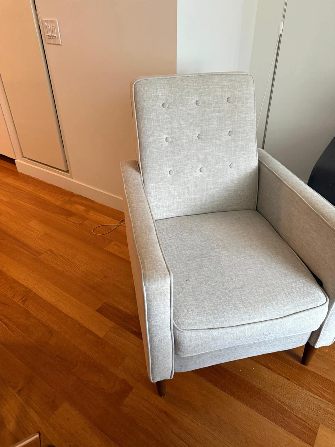 Light Gray Fabric Reclinable Chair - photo 2