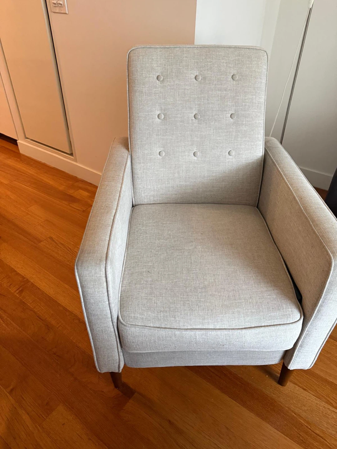 Light Gray Fabric Reclinable Chair - photo 3