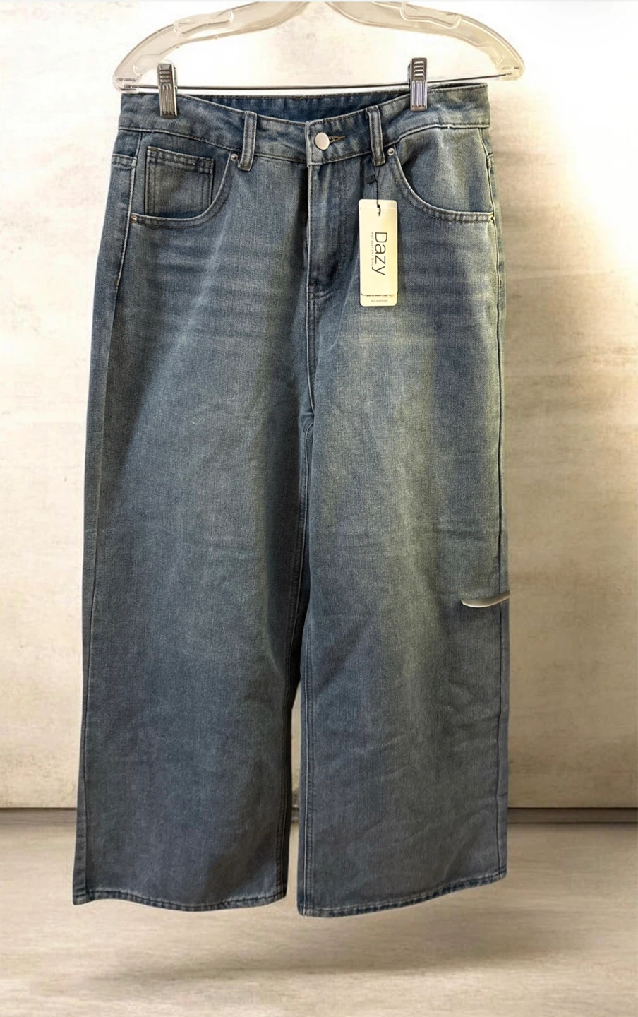 Dazy Women's Wide Leg Jeans - Blue Denim - photo 2