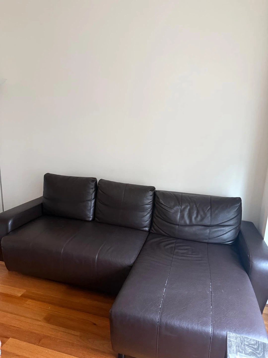 IKEA Djursbo Dark Brown Leather Sofa - photo 3