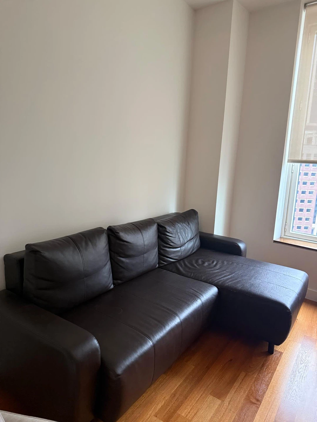 IKEA Djursbo Dark Brown Leather Sofa - photo 2