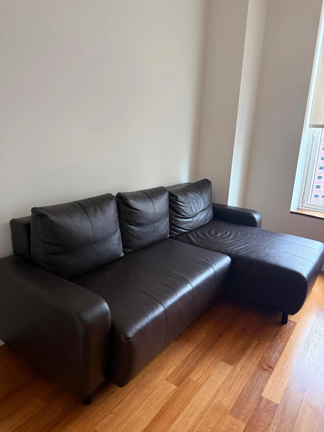 IKEA Djursbo Dark Brown Leather Sofa